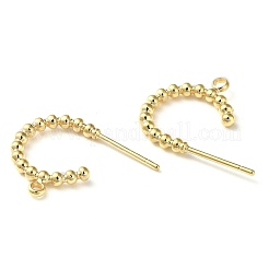 Brass Ring Stud Earring Findings&nbsp;KK-F862-01G