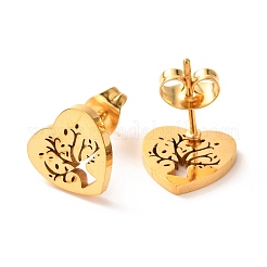 Ion Plating(IP) 304 Stainless Steel Stud Earrings&nbsp;EJEW-C001-08G