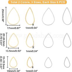 36Pcs 6 Style 304 Stainless Steel Linking Rings&nbsp;STAS-UN0033-66