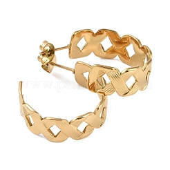 Braided 304 Stainless Steel Stud Earrings&nbsp;EJEW-L283-050G
