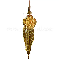 Flower Tassel Alloy Hoop Earrings&nbsp;FS-WG2C0C7-01