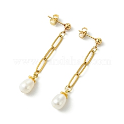 304 Stainless Steel Paperclip Stud Dangle Earring for Women&nbsp;EJEW-JE07186