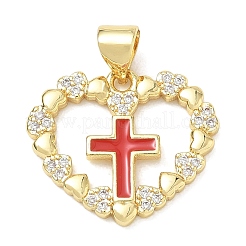 Religion Cross Brass Micro Pave Clear Cubic Zirconia Pendants&nbsp;CU-CBA83A6-03F-G