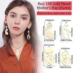 8Pcs 4 Style Rack Plating 304 Stainless Steel Pendants&nbsp;FIND-BBC0001-38