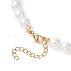Brass Resin Red Cherry Pendant Round White Shell Pearl Beaded Necklaces&nbsp;NJEW-JN05733