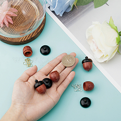 Wooden Acorn Box Jewelry Pendants&nbsp;WOOD-WH0025-80