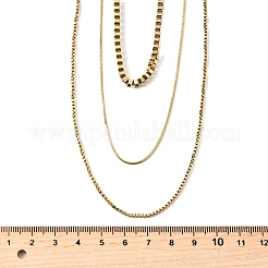 304 Stainless Steel 3 Layer Necklaces for Women&nbsp;NJEW-V012-01G