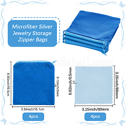 4Pcs Microfiber Silver Jewelry Storage Zipper Bags&nbsp;ABAG-BBC0001-33A