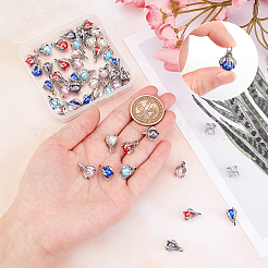 48Pcs 6 Color Tibetan Style Alloy Charms&nbsp;FIND-SC0002-12