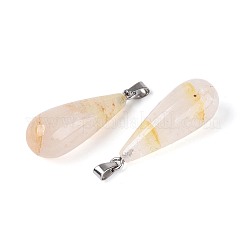 Natural Yellow Hematoid Quartz Pendants&nbsp;G-N360-08P-01