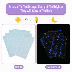 6 Sheets Luminous Paper Tattoo Stickers&nbsp;STIC-TAC0001-007A