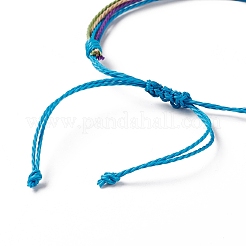4Pcs 4 Style Alloy & Glass Braided Bead Bracelets Set&nbsp;BJEW-B065-09E