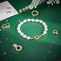 8Pcs 4 Style Brass Micro Pave Clear Cubic Zirconia Twister Clasps&nbsp;ZIRC-CA0001-09