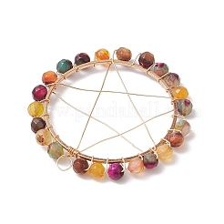 Natural Agate Dyed & Heated Faceted Round Beaded Pendants&nbsp;PALLOY-JF02580