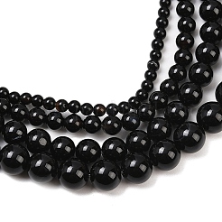 1 Strand Natural Black Onyx Beads Strands&nbsp;G-YW0002-57A