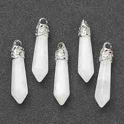 Bullet Natural White Jade Pointed Pendants&nbsp;G-E332-C27