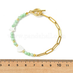 Dyed Natural Freshwater Shell Beads Link Bracelets&nbsp;BJEW-JB13682