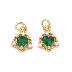 Brass Micro Pave Cubic Zirconia Pendants&nbsp;KK-A291-09G