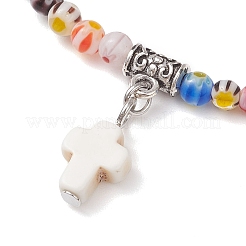Spray Painted Synthetic Turquoise Bead Charm Btacelets&nbsp;BJEW-JB12224