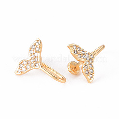 Brass Micro Pave Clear Cubic Zirconia Cuff Earrings&nbsp;EJEW-Q703-002-NF