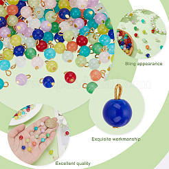 120Pcs 12 Colors Baking Paint Imitation Jade Glass Charms&nbsp;PALLOY-HY00035