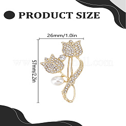 1Pc Tulipa Alloy Rhinestone Brooches&nbsp;JEWB-LP0004-18