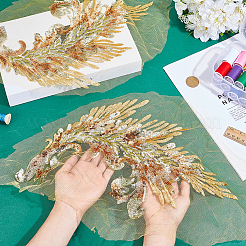 2Pcs 2 Styles Phoenix Tail Pattern Polyester Lace Computerized Embroidery Ornament Accessories&nbsp;DIY-NB0014-55A