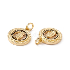 Rack Plating Brass Micro Pave Cubic Zirconia Pendants&nbsp;ZIRC-C040-44G-01