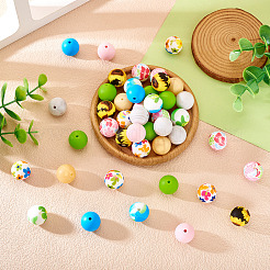 54Pcs 9 Styles Round Food Grade Eco-Friendly Silicone Beads&nbsp;SIL-TA0002-63
