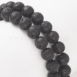 2Pcs 2 Style Natural Lava Rock & Brass Beaded Stretch Bracelets Set&nbsp;BJEW-JB09244-01