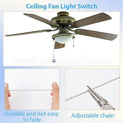 4Pcs Glass Charms Ceiling Fan Pull Chain Extenders&nbsp;HJEW-CP00043