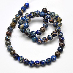 Natural Imperial Jasper Round Bead Strands&nbsp;X-G-I103-6mm-08