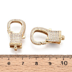 Brass Pave Clear Cubic Zirconia Lobster Claw Clasps&nbsp;KK-T075-78G