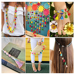 110Pcs 11 Colors Polyester Tassel Pendants&nbsp;FIND-TA0002-44