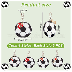 Football Theme Printed Acrylic & Alloy Enamel Pendant Keychain&nbsp;KEYC-AB00046