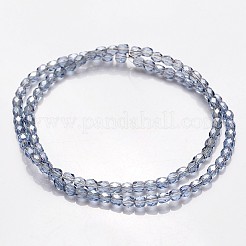 Pearl Luster Plated Glass Faceted Drum Bead Strands&nbsp;GLAA-A032-3mm-PL15