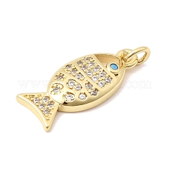 Brass Micro Pave Clear Cubic Zirconia Pendants&nbsp;KK-Z160-15G-02