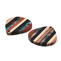 Transparent Resin & Walnut Wood Pendants&nbsp;RESI-E050-07