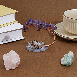 1Pc Natural Amethyst Chips Tree of Life Display Decorations&nbsp;DJEW-PA0001-02B