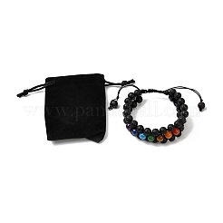 Men's 3-strand Braided Bead Bracelet&nbsp;BJEW-JB06960-04