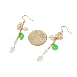 Amethyst/Green Aventurine/Lemon Jade/Synthetic Turquoise/Rose Quartz & Acrylic Dangle Earrings&nbsp;EJEW-JE06196