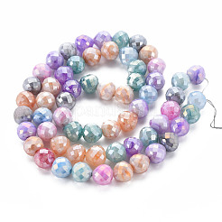 Opaque Baking Paint Crackle Glass Beads Strands&nbsp;EGLA-S174-19I