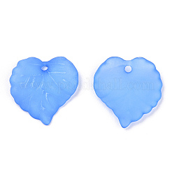 Transparent Frosted Acrylic Leaf Charms&nbsp;FACR-ZX003-01E