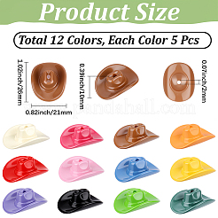 60Pcs 12 Colors Opaque Acrylic Beads&nbsp;OACR-PA0001-64