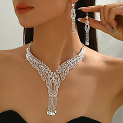 Alloy Hollow Out Tassel Earrings & Necklaces Sets for Women&nbsp;WZ7868
