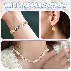 60Pcs 6 Colors Electroplate Transparent Glass Beads&nbsp;EGLA-YW0005-78