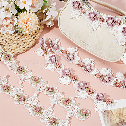 2 Yards 2 Styles Flower Polyester Lace Trim&nbsp;OCOR-MA0001-86