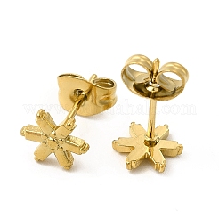 Ion Plating(IP) 304 Stainless Steel Snowflake Stud Earrings for Women&nbsp;EJEW-I281-34G