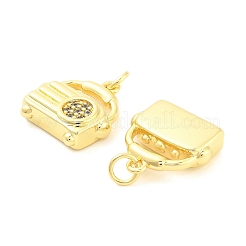 Brass Micro Pave Cubic Zirconia Pendants&nbsp;KK-H527-28G