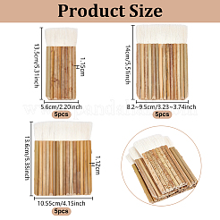 15Pcs 3 Styles Bamboo Handle Wool Paint Brush&nbsp;TOOL-OC0002-21